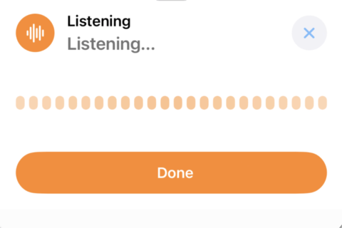 DashMap destination search screen with voice search prompt